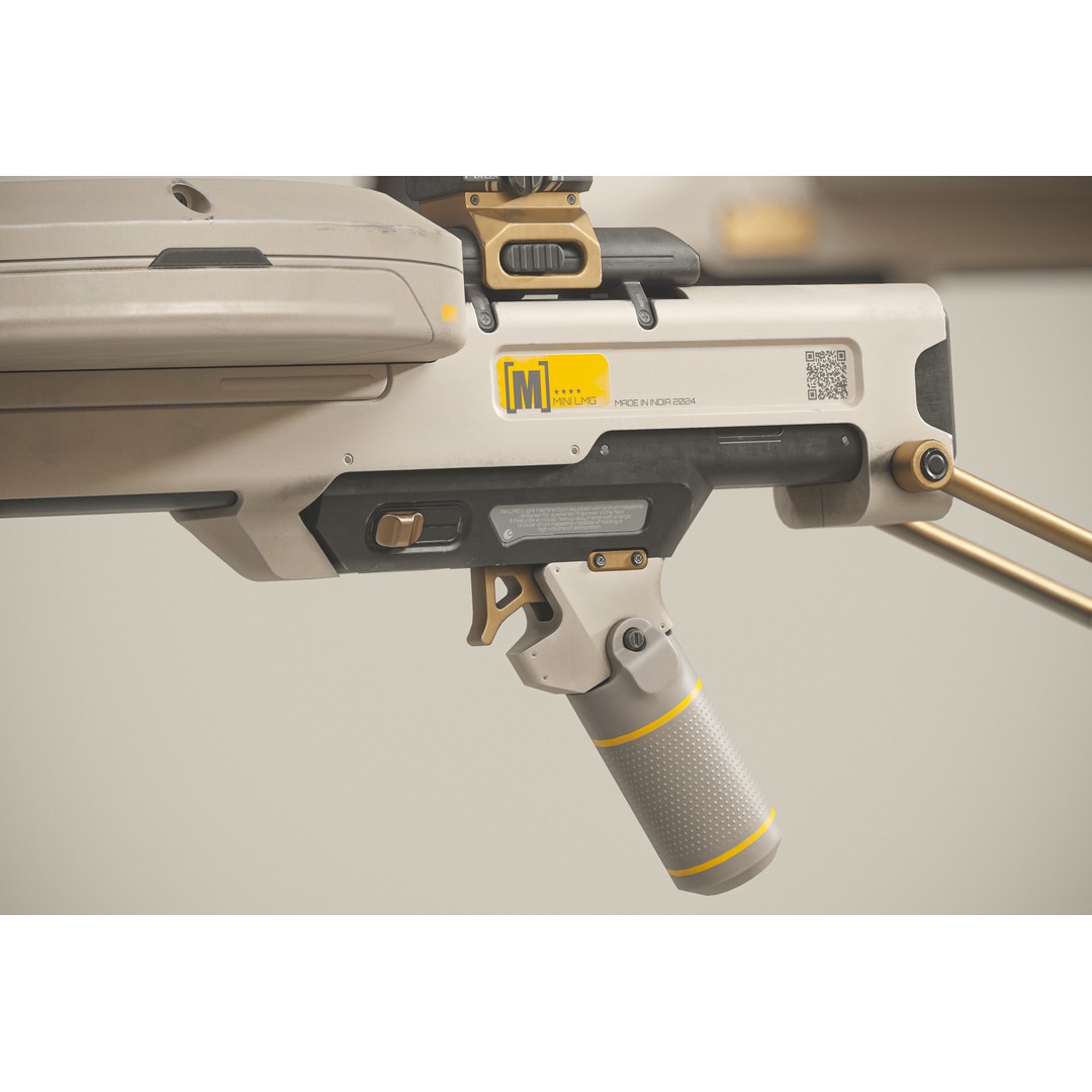 Futuristic Mini LMG 3D Model – Low Poly PBR Game Asset, FBX & OBJ - View 12