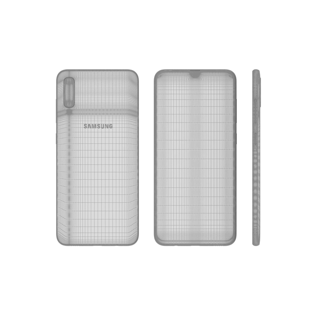 Samsung Galaxy A70 3D Model – High Poly Mobile Phone, FBX, PBR Textures - View 14