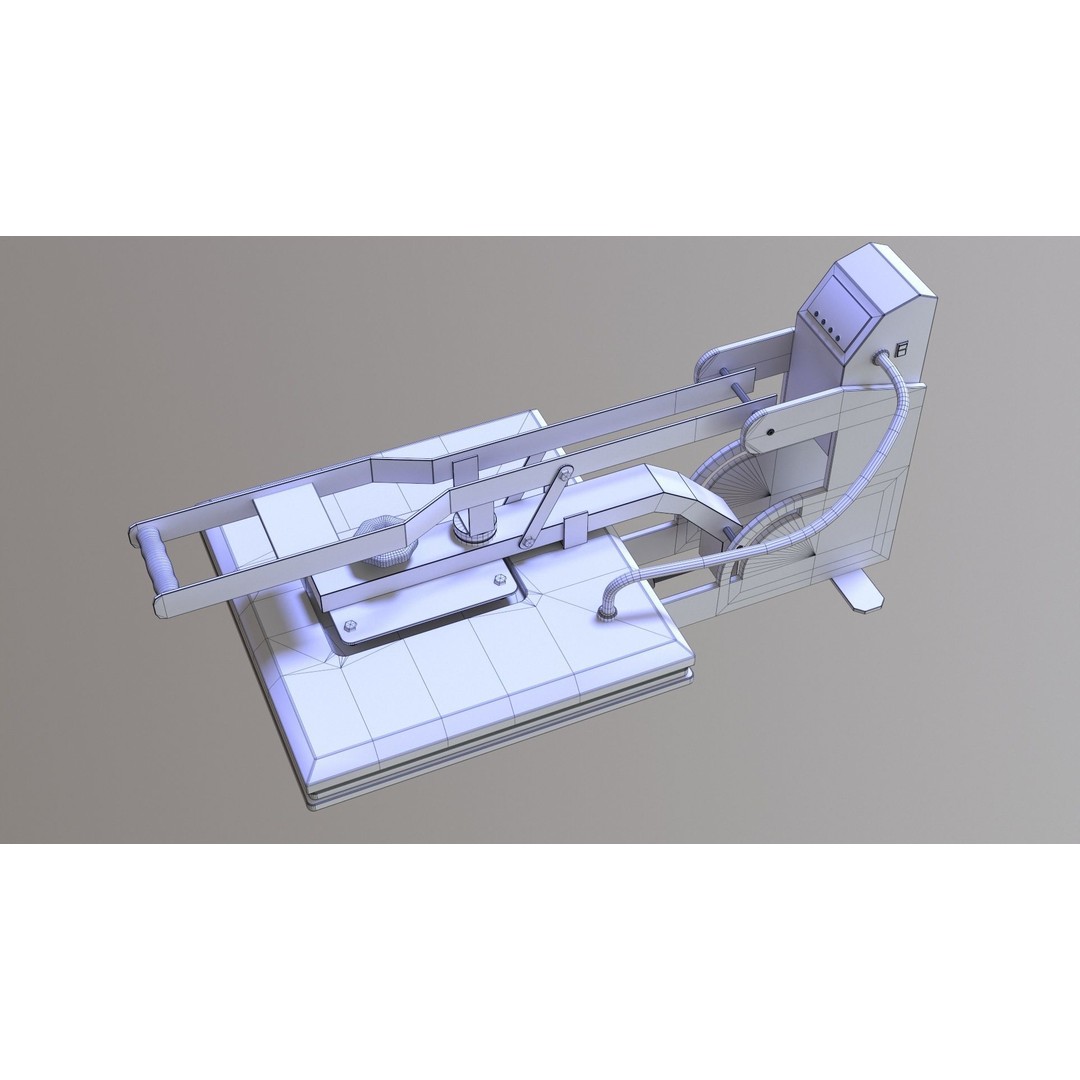 Sublimation T-Shirt Flat Bed Heat Press Machine 3D Model – PBR Textured, OBJ, FBX