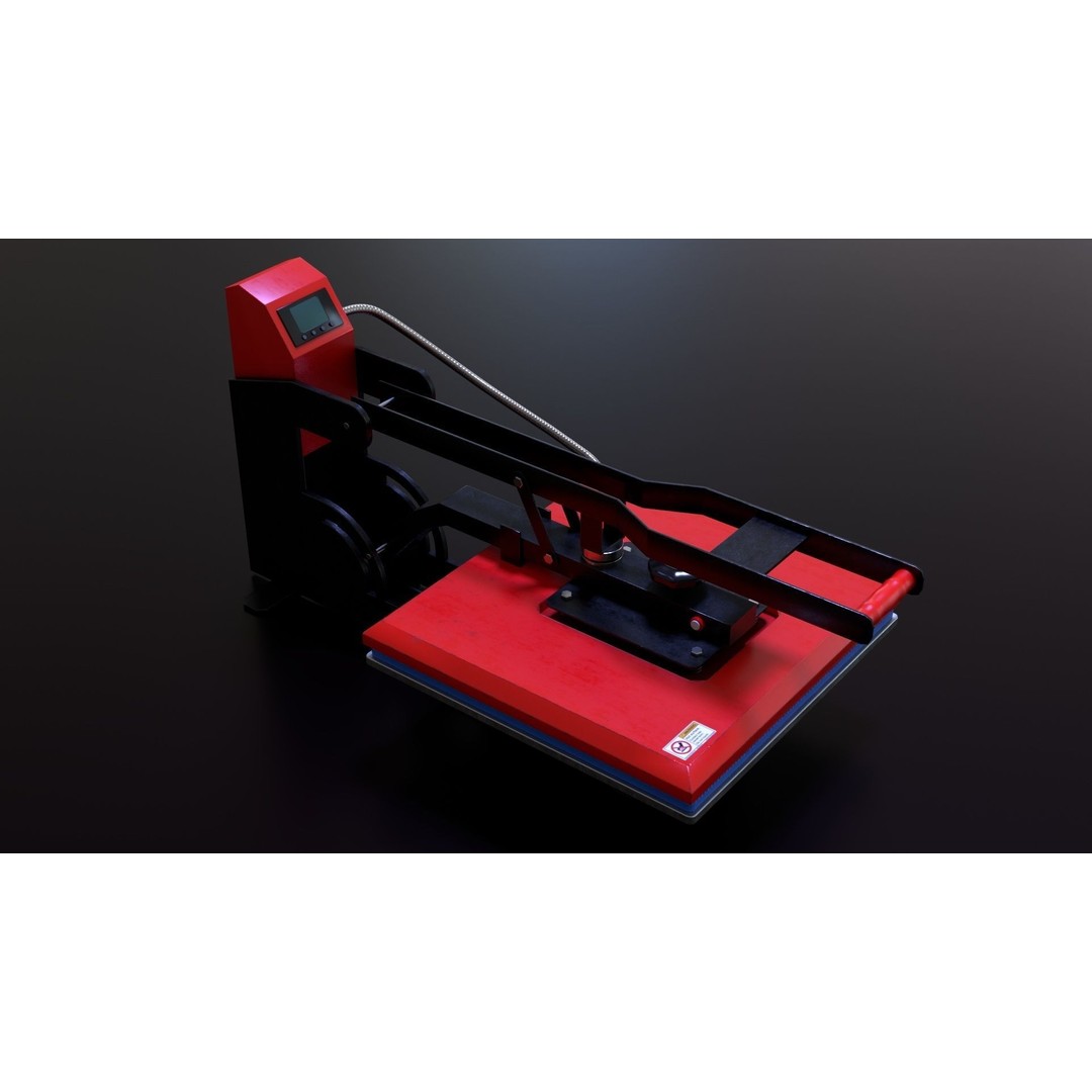 Sublimation T-Shirt Flat Bed Heat Press Machine 3D Model – PBR Textured, OBJ, FBX - View 10