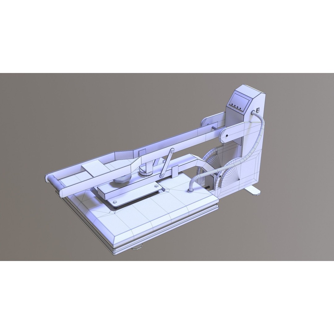 Sublimation T-Shirt Flat Bed Heat Press Machine 3D Model – PBR Textured, OBJ, FBX - View 15