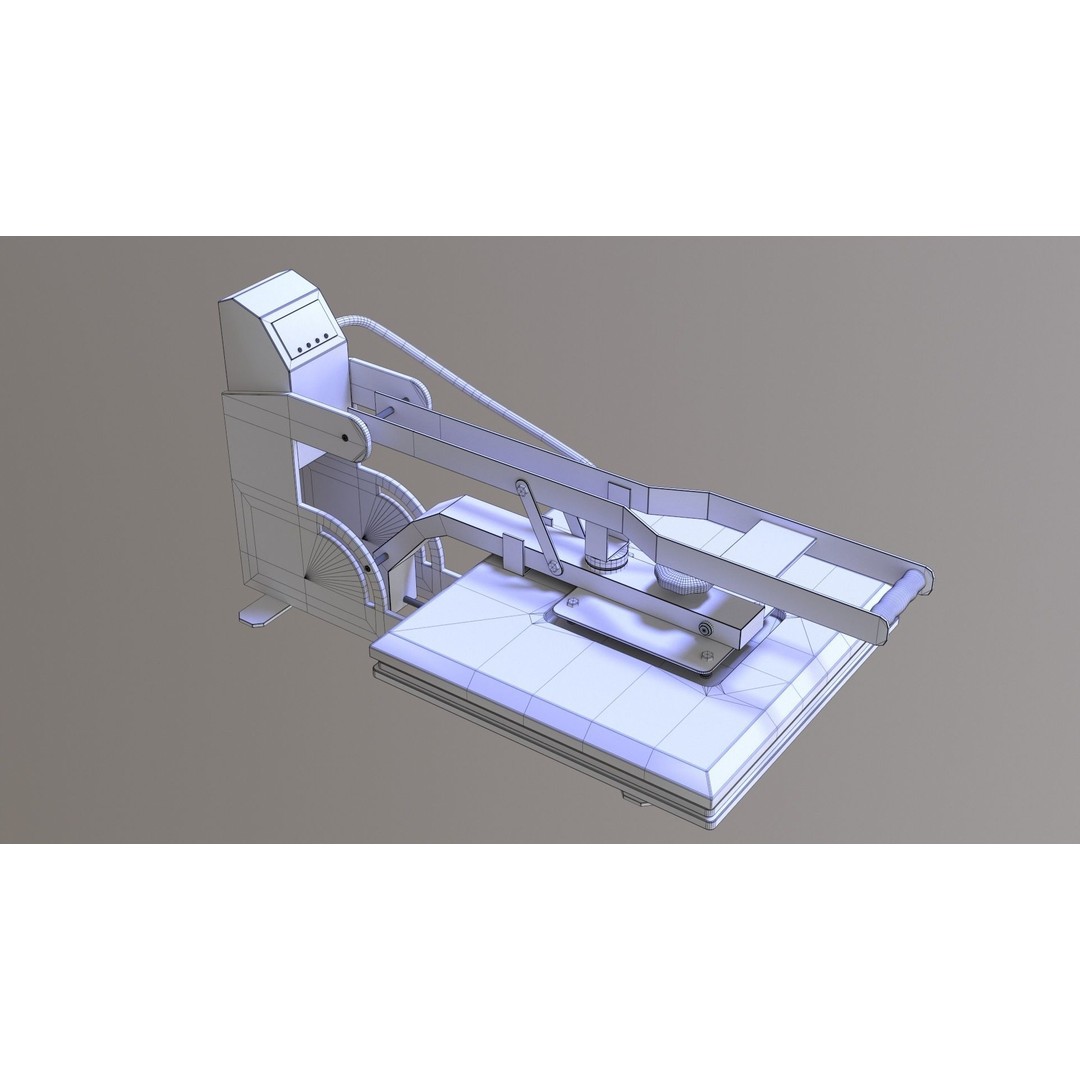 Sublimation T-Shirt Flat Bed Heat Press Machine 3D Model – PBR Textured, OBJ, FBX - View 16