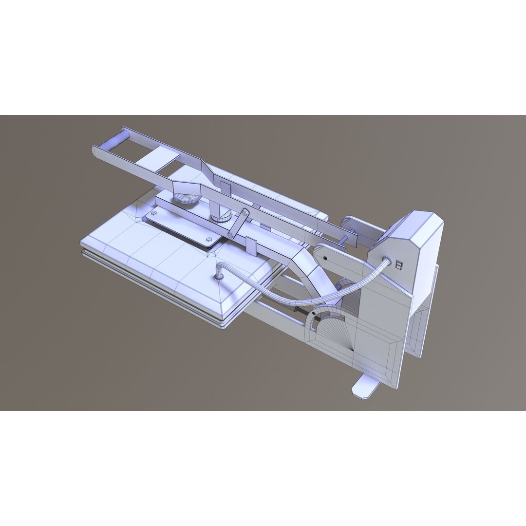 Sublimation T-Shirt Flat Bed Heat Press Machine 3D Model – PBR Textured, OBJ, FBX - View 18