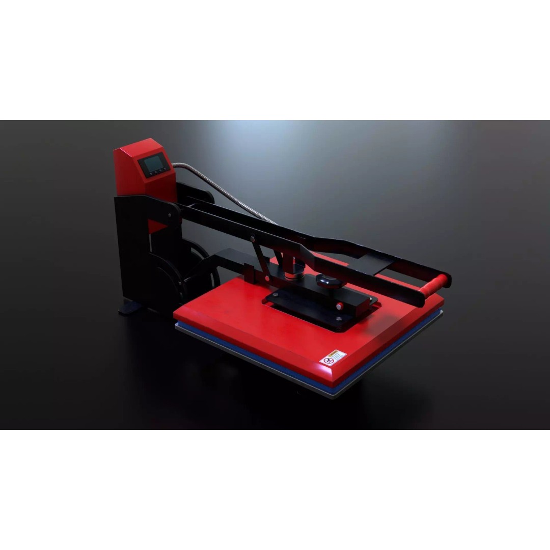 Sublimation T-Shirt Flat Bed Heat Press Machine 3D Model – PBR Textured, OBJ, FBX - View 2