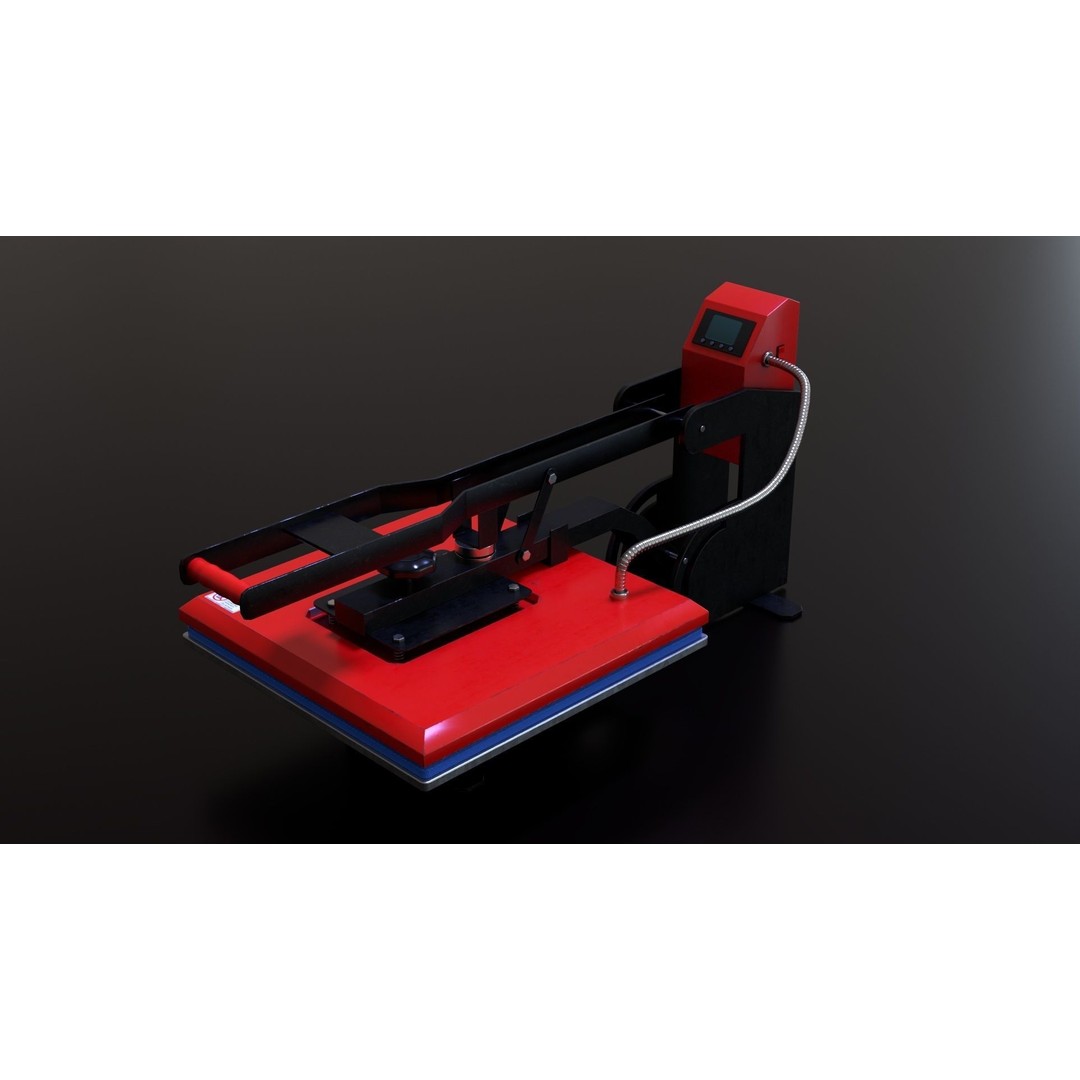 Sublimation T-Shirt Flat Bed Heat Press Machine 3D Model – PBR Textured, OBJ, FBX - View 4