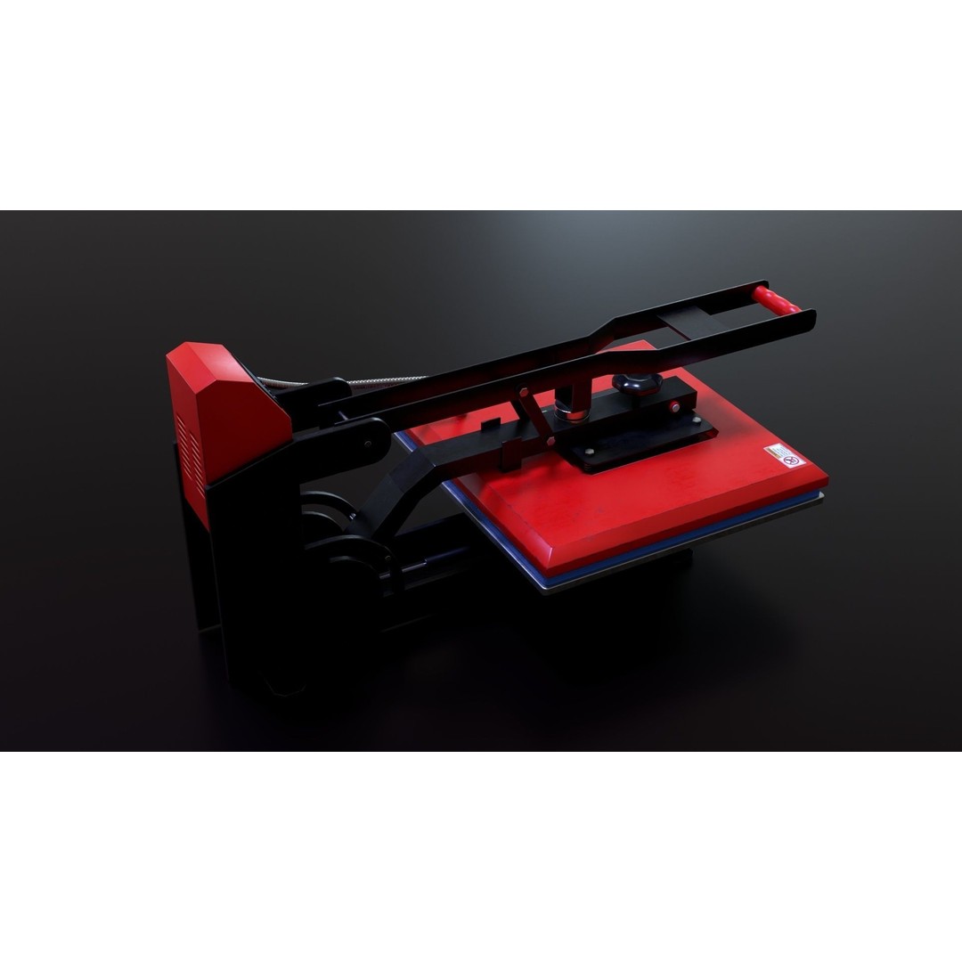 Sublimation T-Shirt Flat Bed Heat Press Machine 3D Model – PBR Textured, OBJ, FBX - View 8