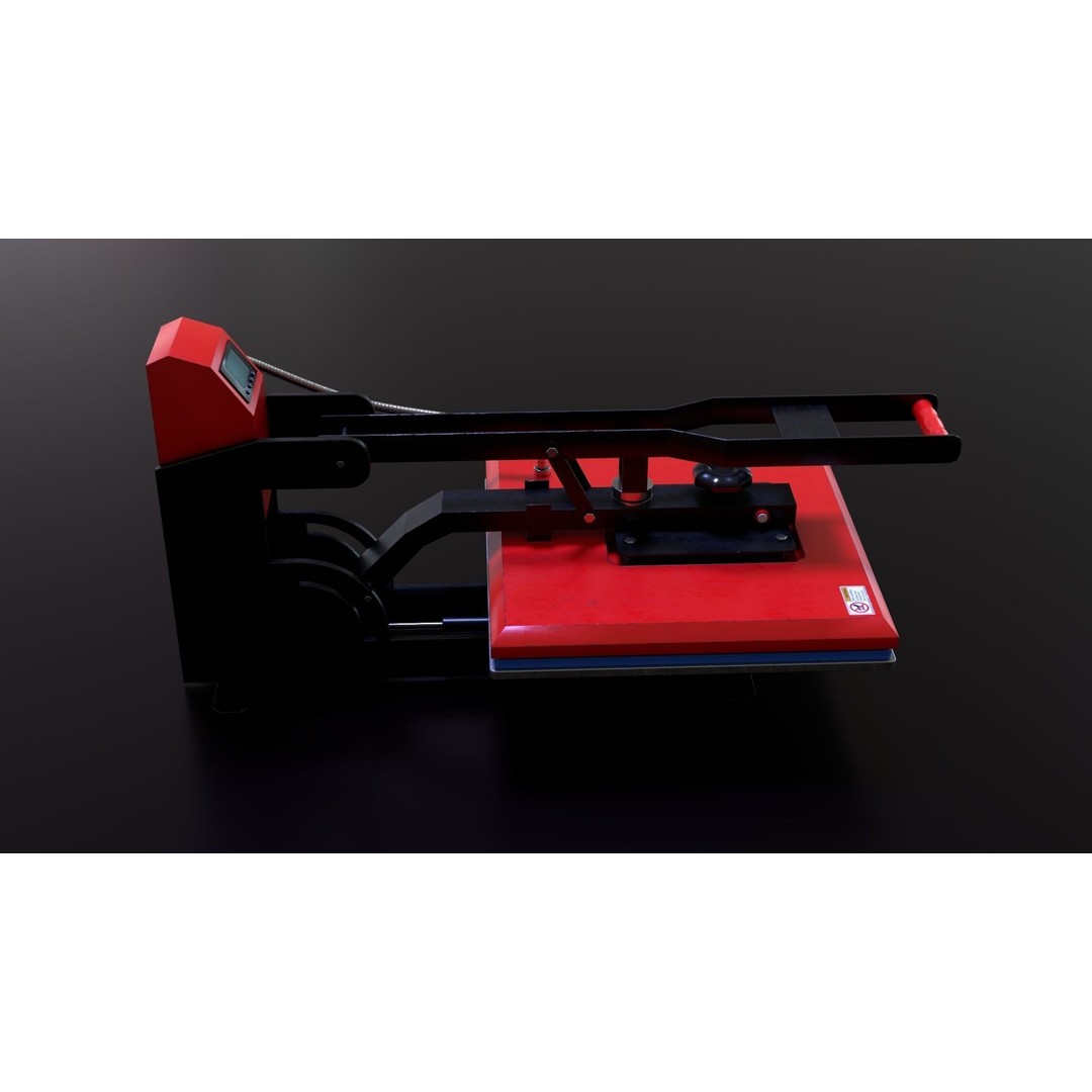 Sublimation T-Shirt Flat Bed Heat Press Machine 3D Model – PBR Textured, OBJ, FBX - View 9