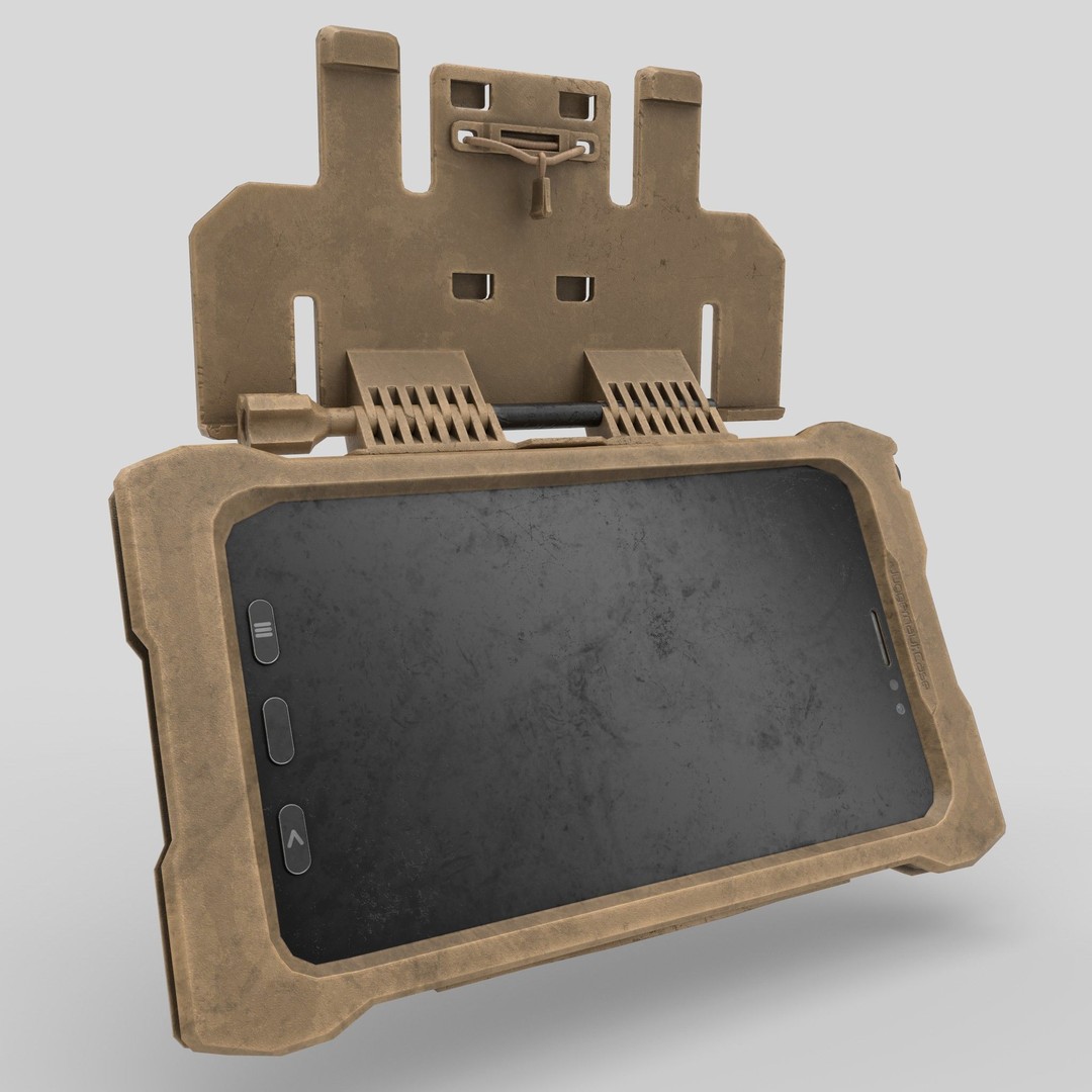 Tactical Tablet 3D Model – Low Poly Military Equipment, FBX - View 3
