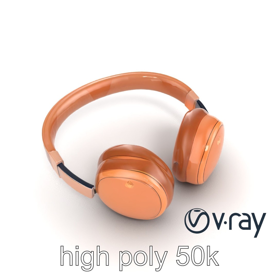 Contemporary Foldable Headphones 3D Model – Low Poly PBR Asset, FBX