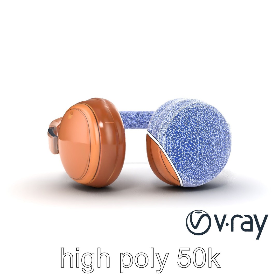 Contemporary Foldable Headphones 3D Model – Low Poly PBR Asset, FBX - View 19