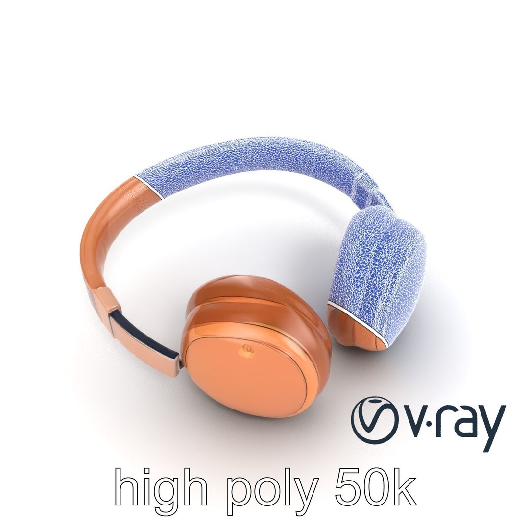 Contemporary Foldable Headphones 3D Model – Low Poly PBR Asset, FBX - View 26