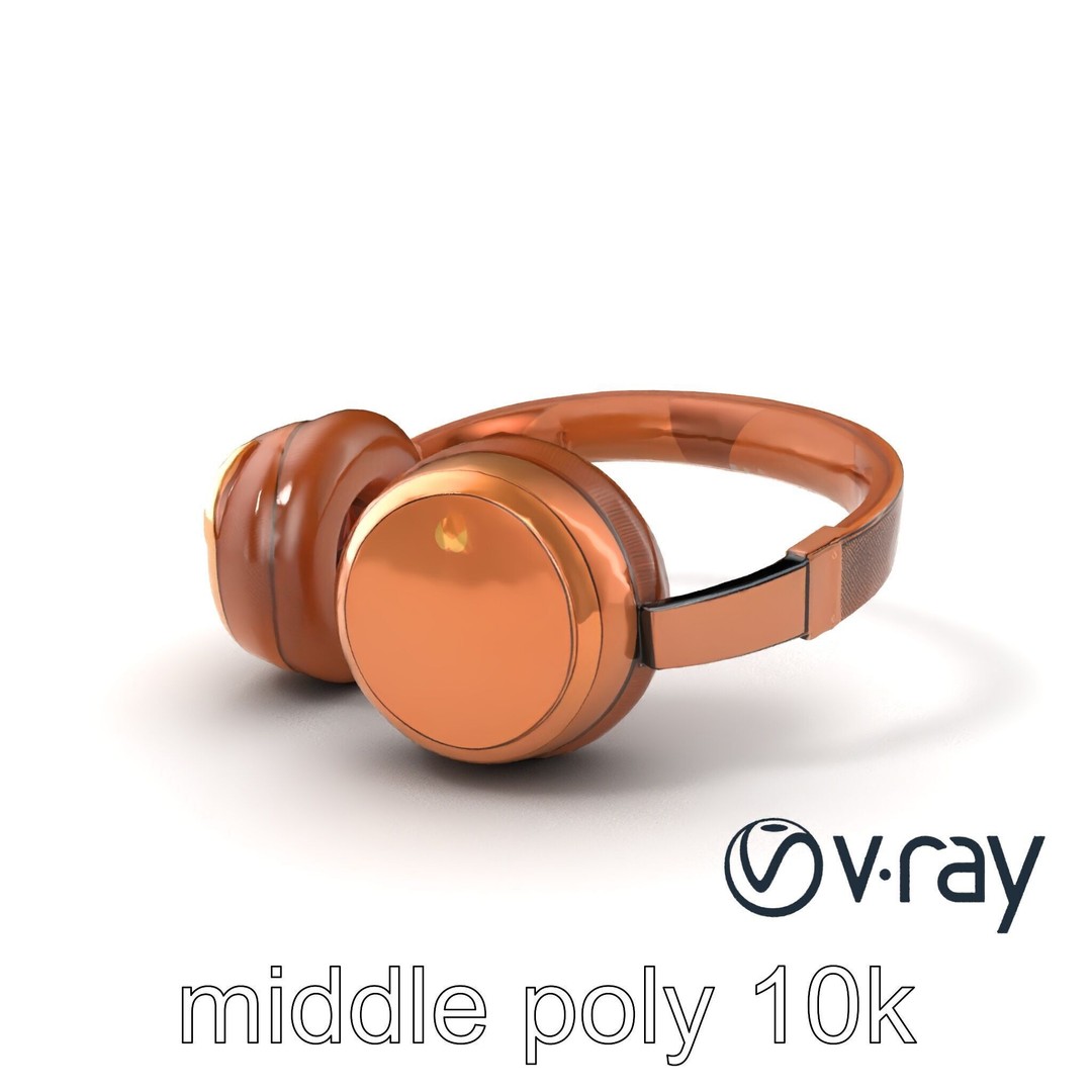 Contemporary Foldable Headphones 3D Model – Low Poly PBR Asset, FBX - View 4