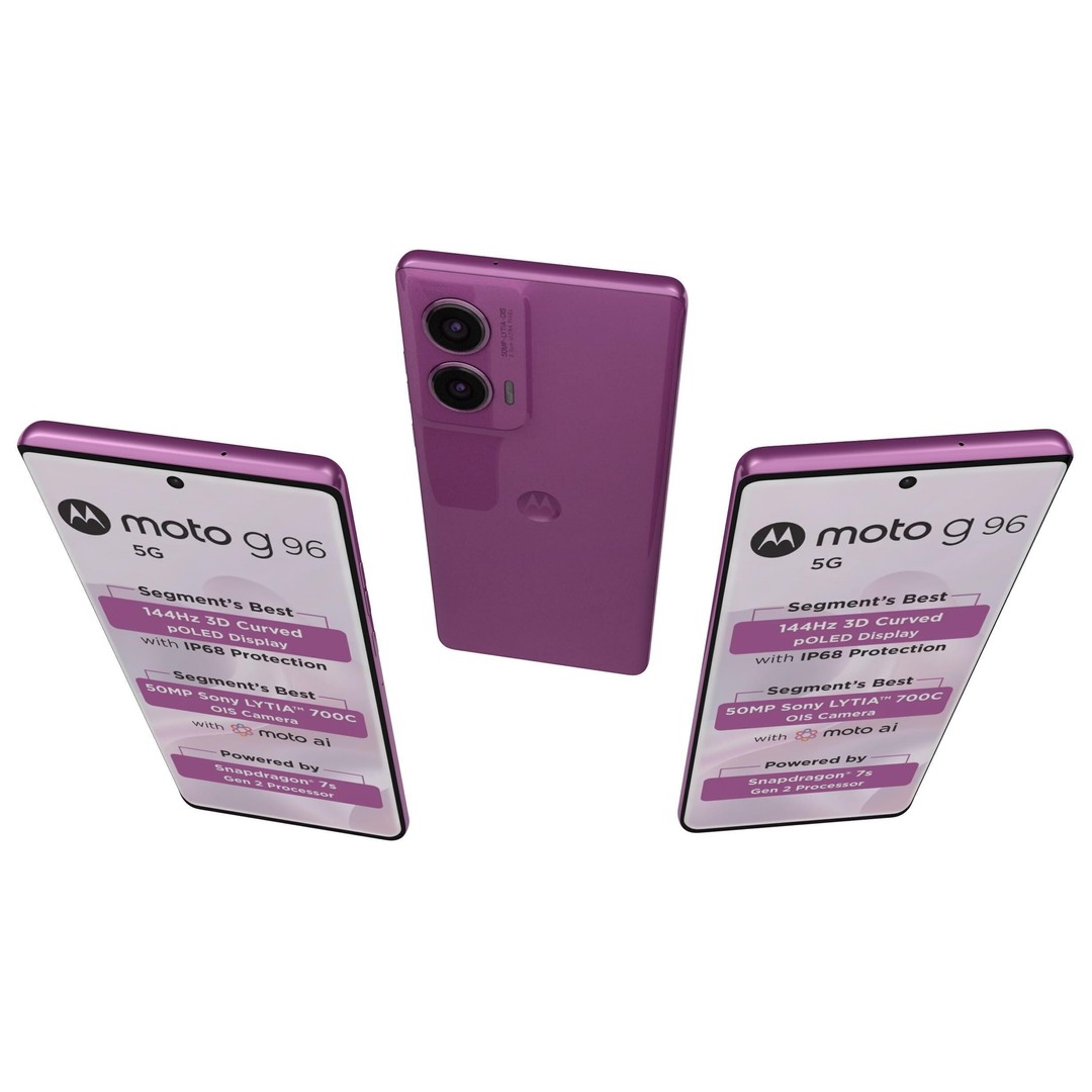 Motorola Moto G96 3D Model – Low Poly PBR Phone Asset, FBX - View 3