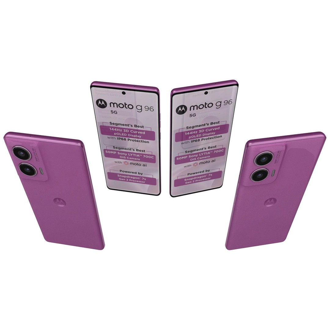 Motorola Moto G96 3D Model – Low Poly PBR Phone Asset, FBX - View 6