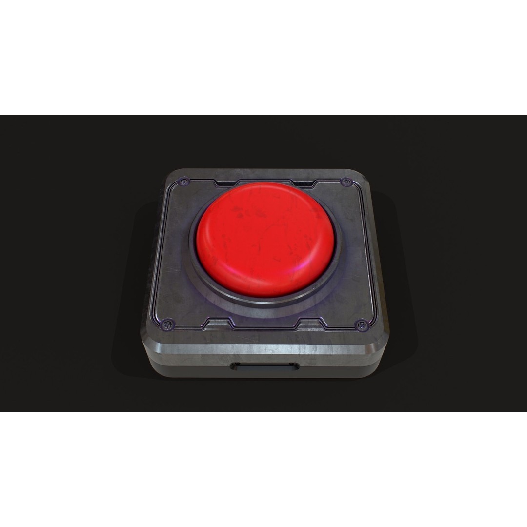 Sci-Fi Red Button 3D Model – PBR Textured Game Asset, FBX, OBJ - View 10
