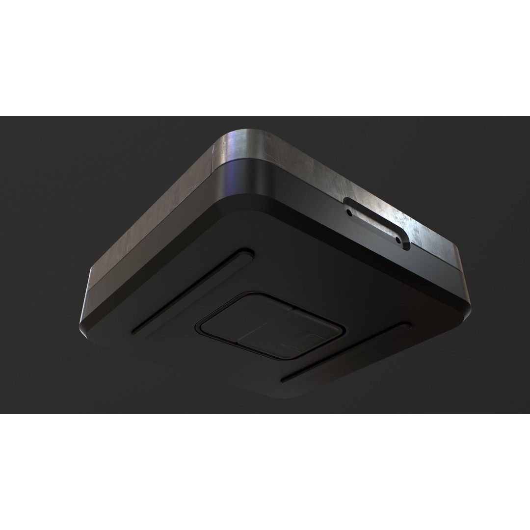 Sci-Fi Red Button 3D Model – PBR Textured Game Asset, FBX, OBJ - View 7