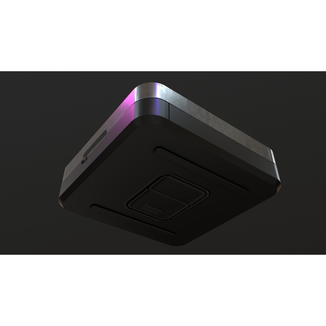 Sci-Fi Red Button 3D Model – PBR Textured Game Asset, FBX, OBJ - View 8