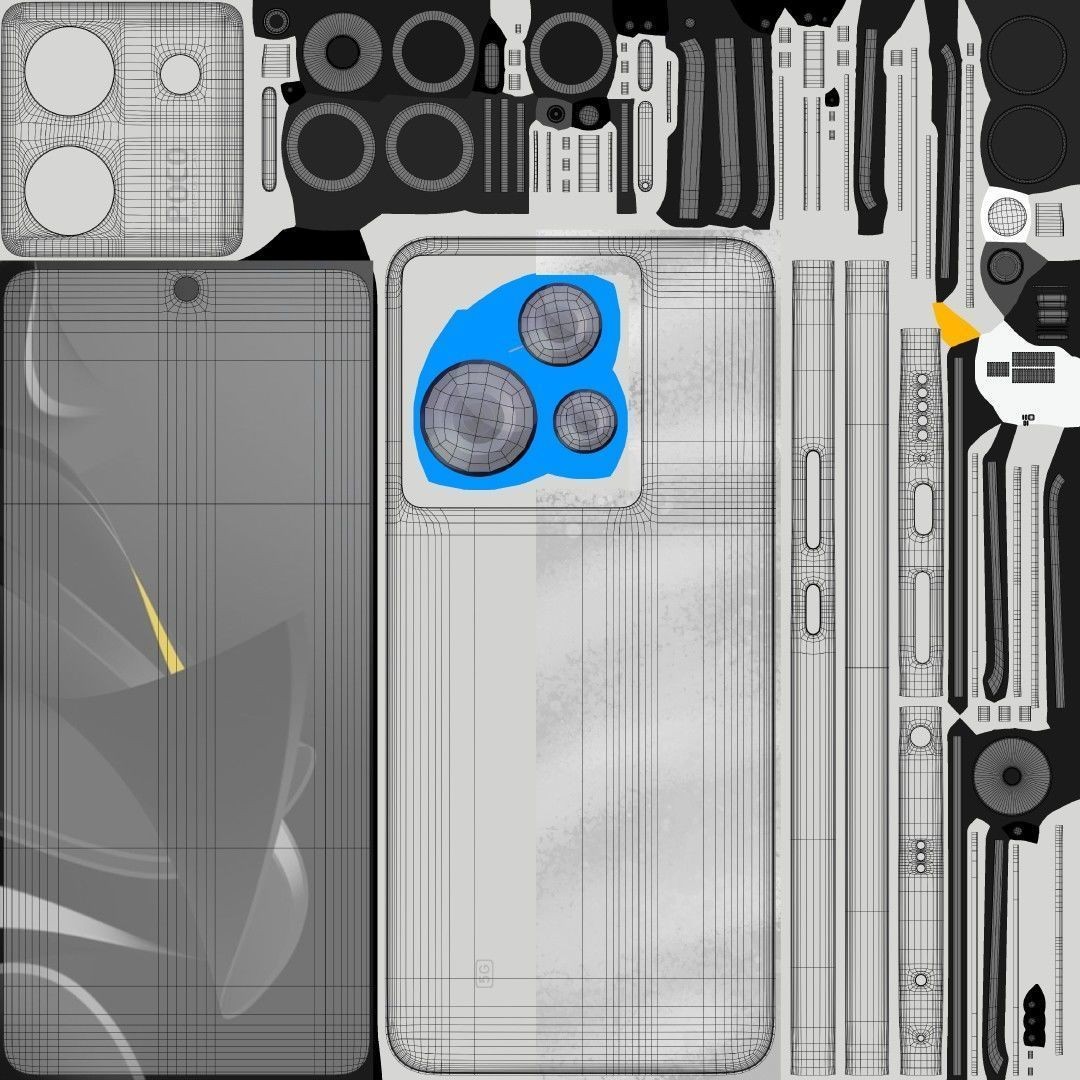 Xiaomi Poco M7 Pro 3D Model – High Poly PBR Asset, FBX, OBJ - View 34