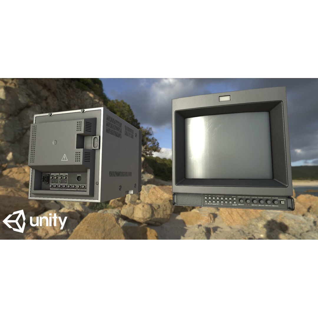 CRT Monitor 3D Model – Low Poly Game Asset, FBX, PBR Textures