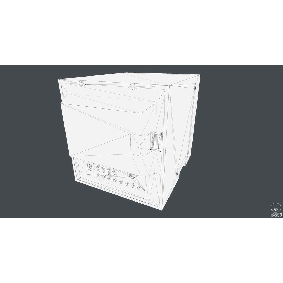 CRT Monitor 3D Model – Low Poly Game Asset, FBX, PBR Textures - View 10