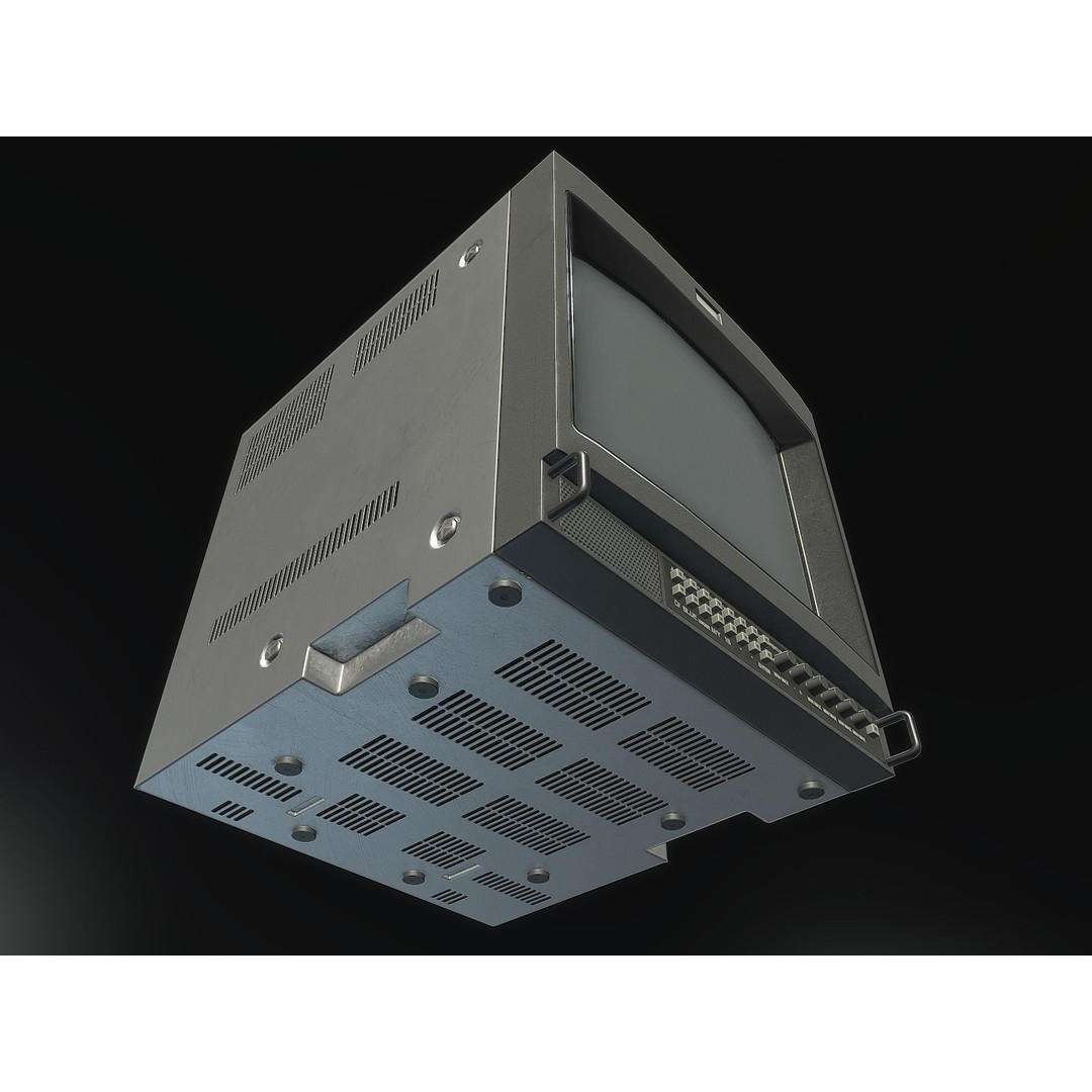 CRT Monitor 3D Model – Low Poly Game Asset, FBX, PBR Textures - View 3
