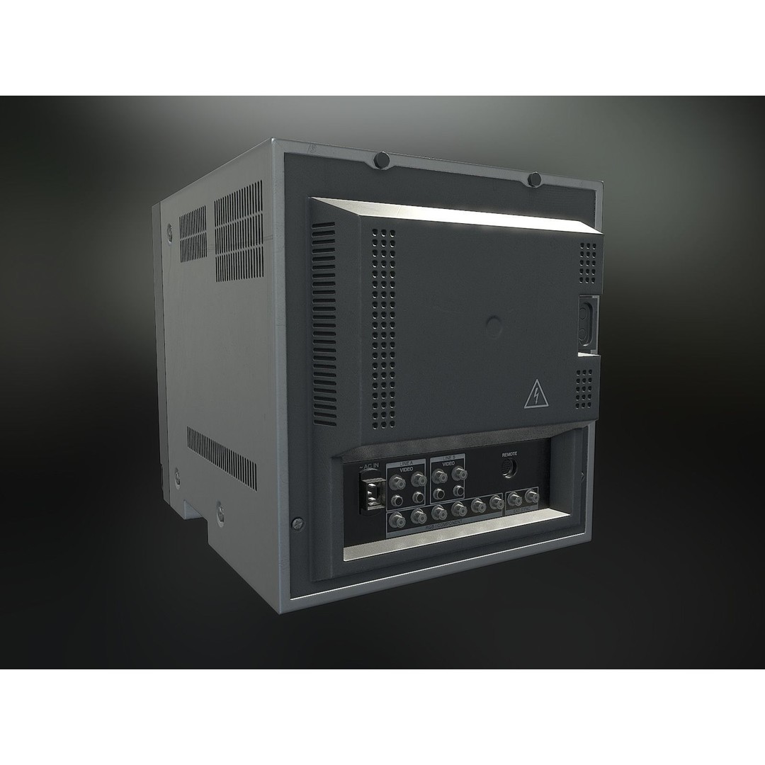 CRT Monitor 3D Model – Low Poly Game Asset, FBX, PBR Textures - View 6