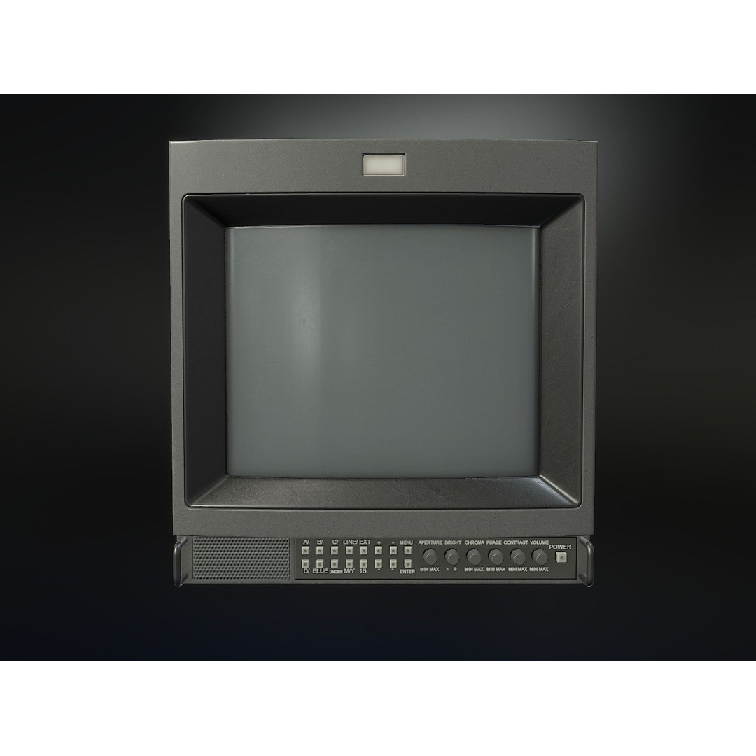 CRT Monitor 3D Model – Low Poly Game Asset, FBX, PBR Textures - View 7