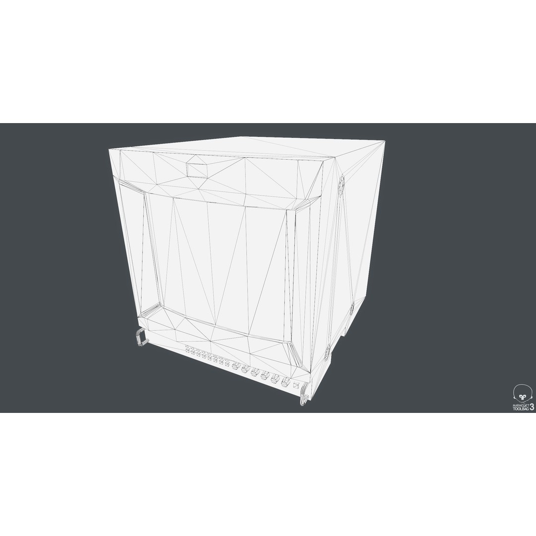 CRT Monitor 3D Model – Low Poly Game Asset, FBX, PBR Textures - View 8