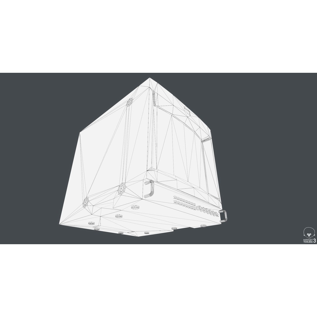 CRT Monitor 3D Model – Low Poly Game Asset, FBX, PBR Textures - View 9