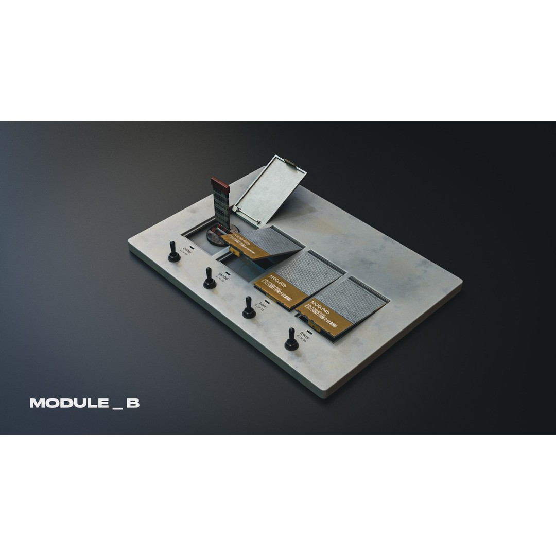 Modular PUI Physical Dashboard Interface Panels 3D Model – Low Poly Game Asset, FBX - View 10