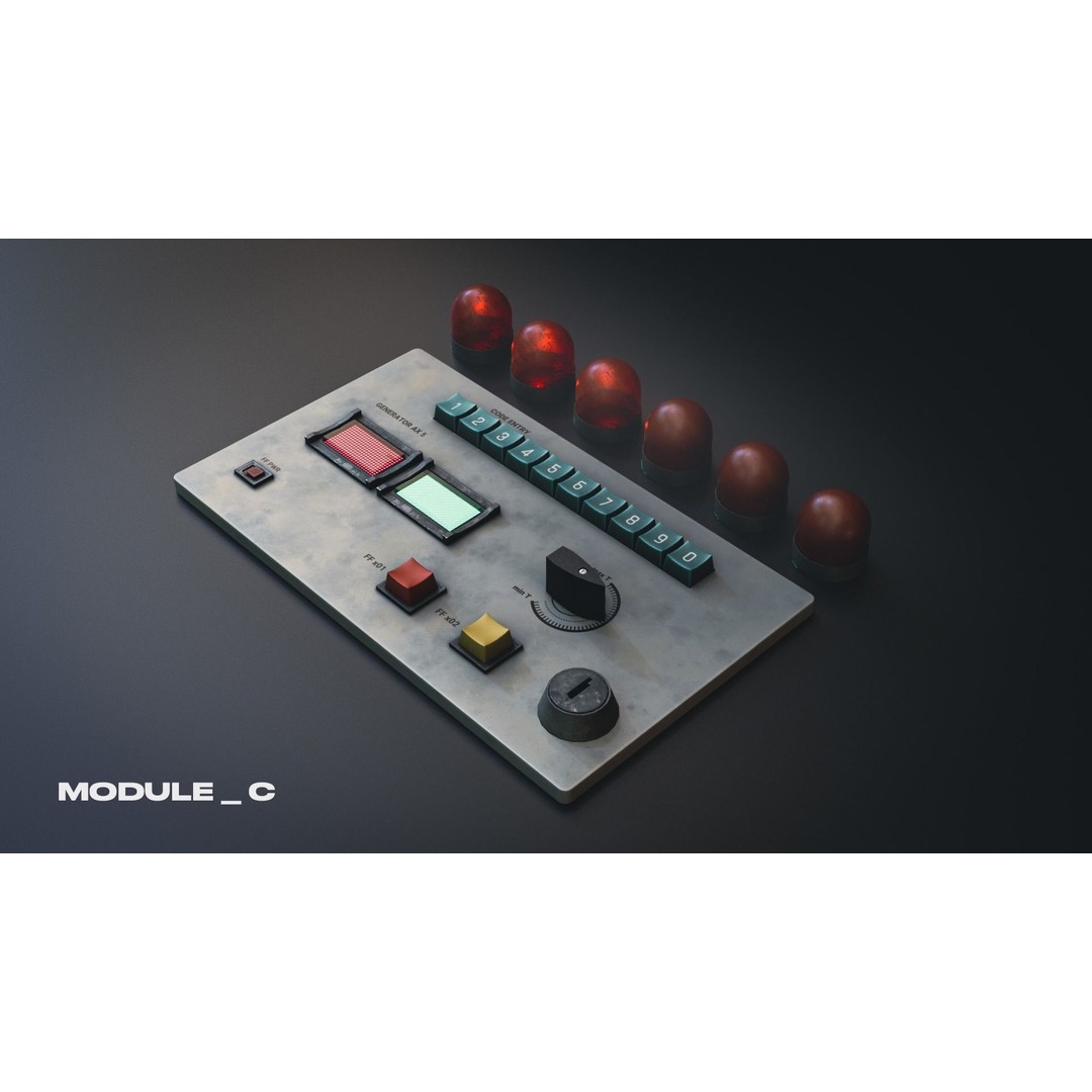 Modular PUI Physical Dashboard Interface Panels 3D Model – Low Poly Game Asset, FBX - View 11