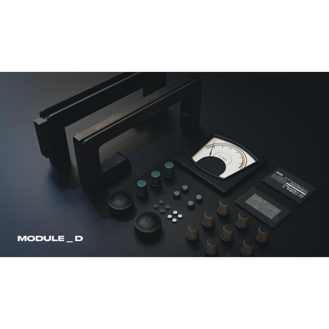 Modular PUI Physical Dashboard Interface Panels 3D Model – Low Poly Game Asset, FBX - View 12