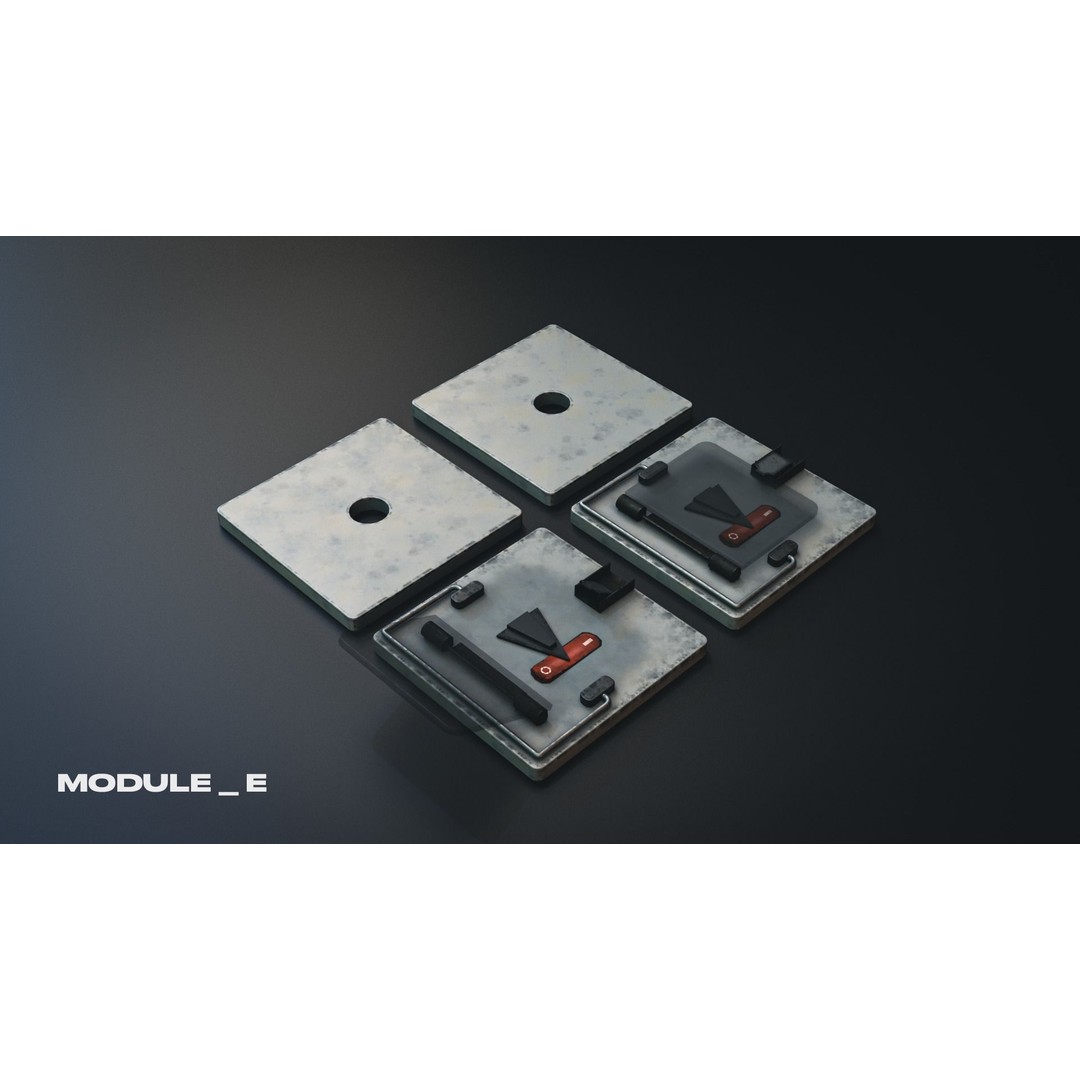 Modular PUI Physical Dashboard Interface Panels 3D Model – Low Poly Game Asset, FBX - View 15