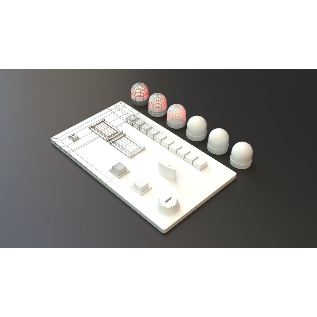 Modular PUI Physical Dashboard Interface Panels 3D Model – Low Poly Game Asset, FBX - View 19