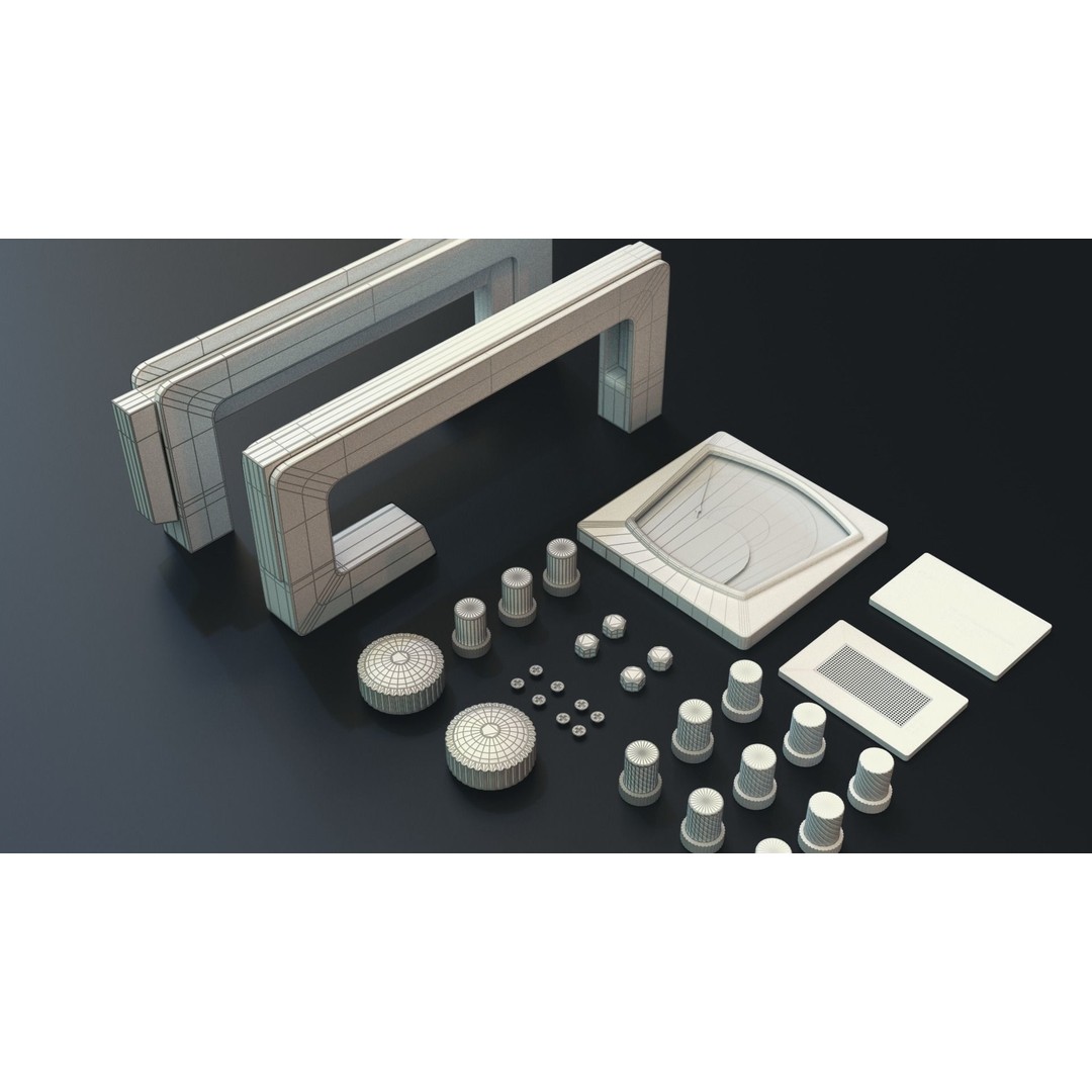 Modular PUI Physical Dashboard Interface Panels 3D Model – Low Poly Game Asset, FBX - View 20