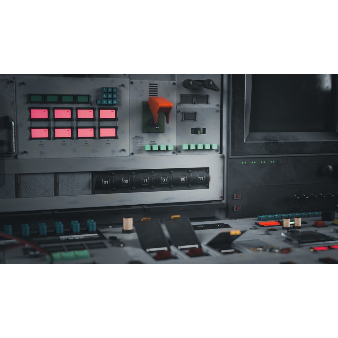 Modular PUI Physical Dashboard Interface Panels 3D Model – Low Poly Game Asset, FBX - View 5