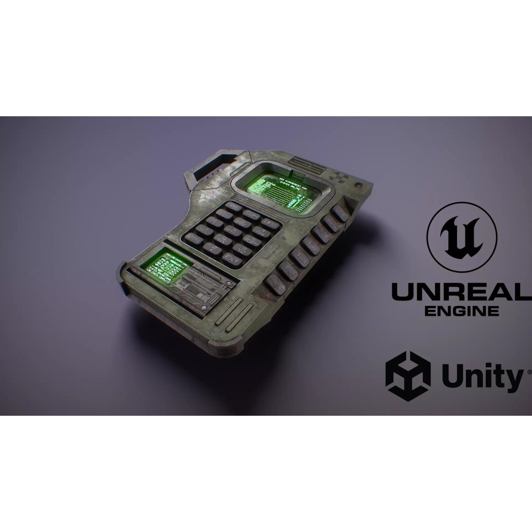 Futuristic Electronic Multi-Tool 3D Model – Low Poly Game Asset, FBX, OBJ - View 2