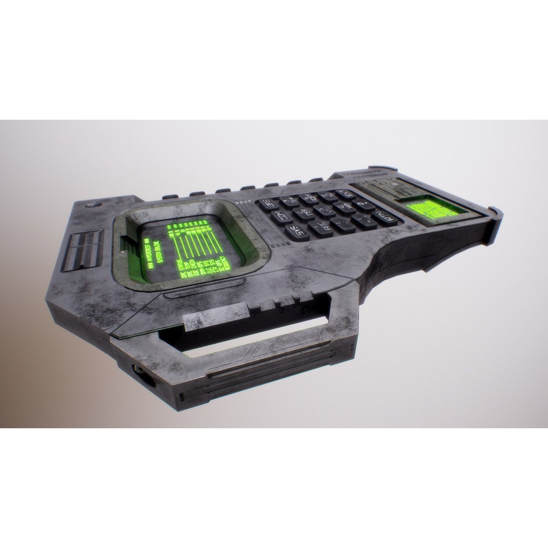 Futuristic Electronic Multi-Tool 3D Model – Low Poly Game Asset, FBX, OBJ - View 35