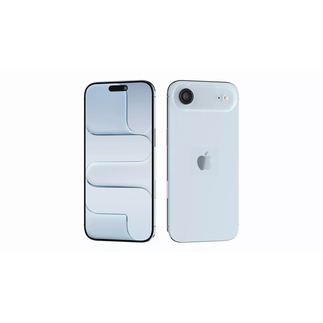 Apple iPhone 17 Air 3D Model – Realistic Sky Blue, FBX, PBR - View 2
