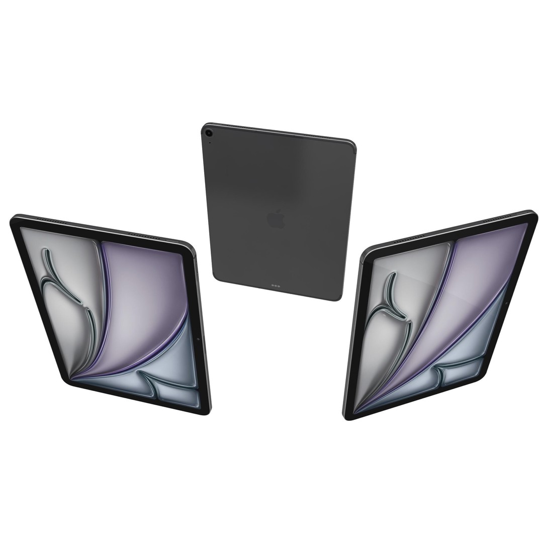 Apple iPad Air M3 3D Model – High Poly Space Gray, FBX, PBR Textures - View 3
