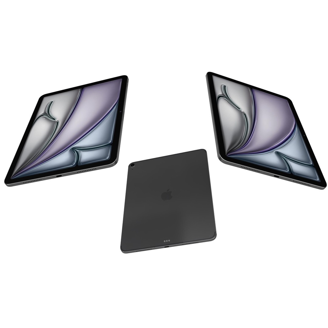 Apple iPad Air M3 3D Model – High Poly Space Gray, FBX, PBR Textures - View 4