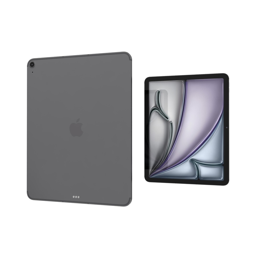 Apple iPad Air M3 3D Model – High Poly Space Gray, FBX, PBR Textures - View 9