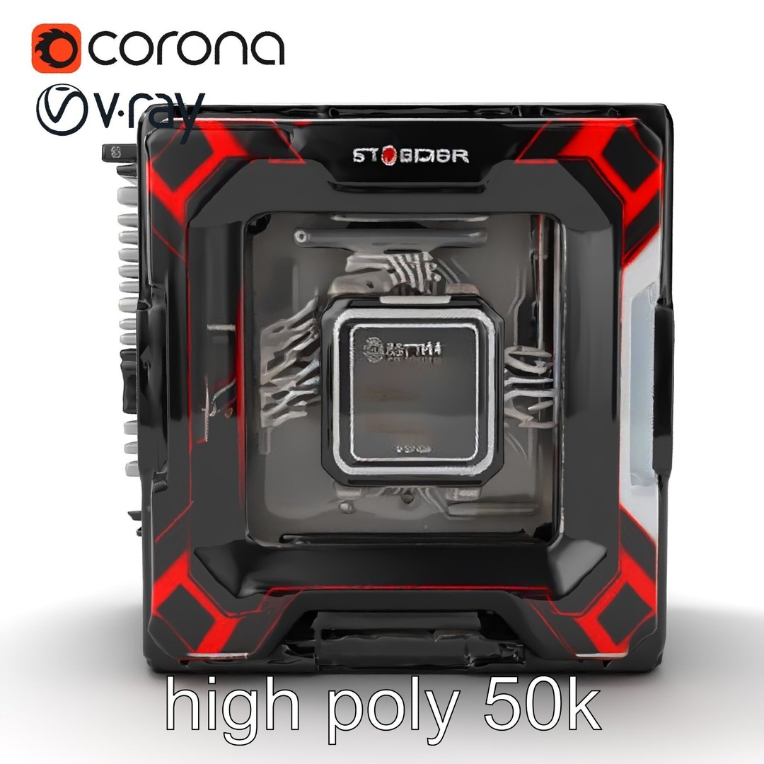 High-Performance CPU 3D Model – Low Poly Game Asset, FBX, PBR Textures - View 20