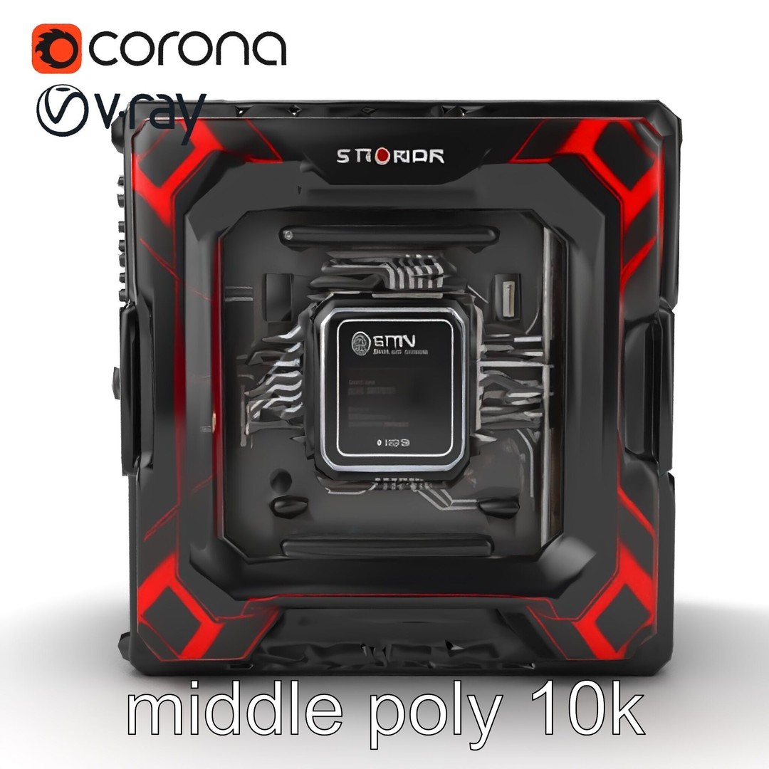 High-Performance CPU 3D Model – Low Poly Game Asset, FBX, PBR Textures - View 23