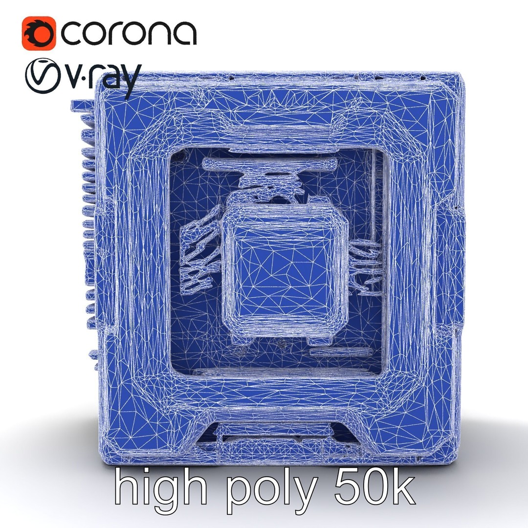 High-Performance CPU 3D Model – Low Poly Game Asset, FBX, PBR Textures - View 28