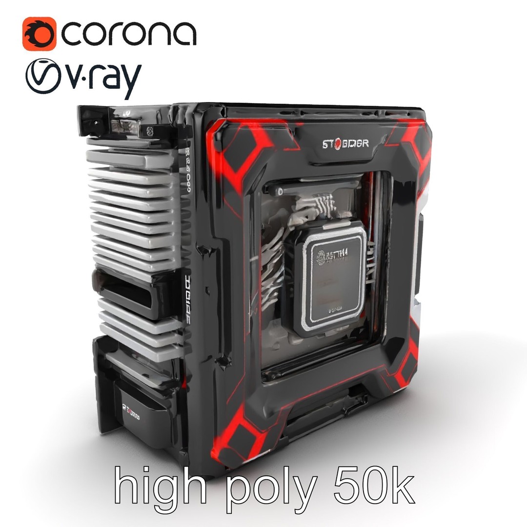 High-Performance CPU 3D Model – Low Poly Game Asset, FBX, PBR Textures - View 4