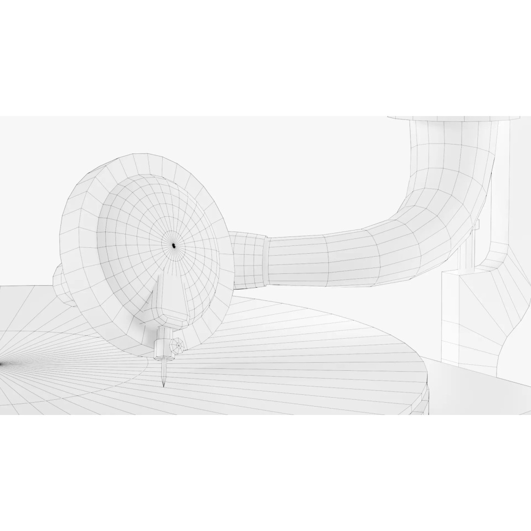 Gramophone 3D Model – Vintage Low Poly Audio Asset, FBX - View 14