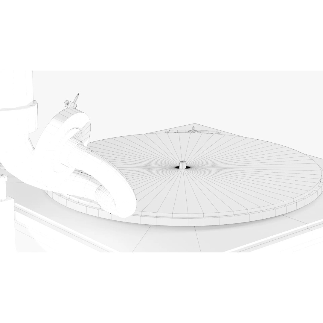 Gramophone 3D Model – Vintage Low Poly Audio Asset, FBX - View 15