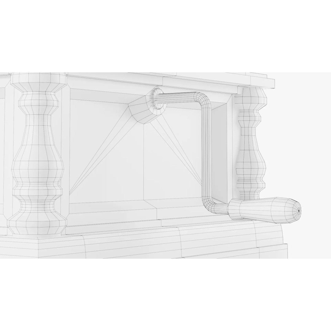Gramophone 3D Model – Vintage Low Poly Audio Asset, FBX - View 16