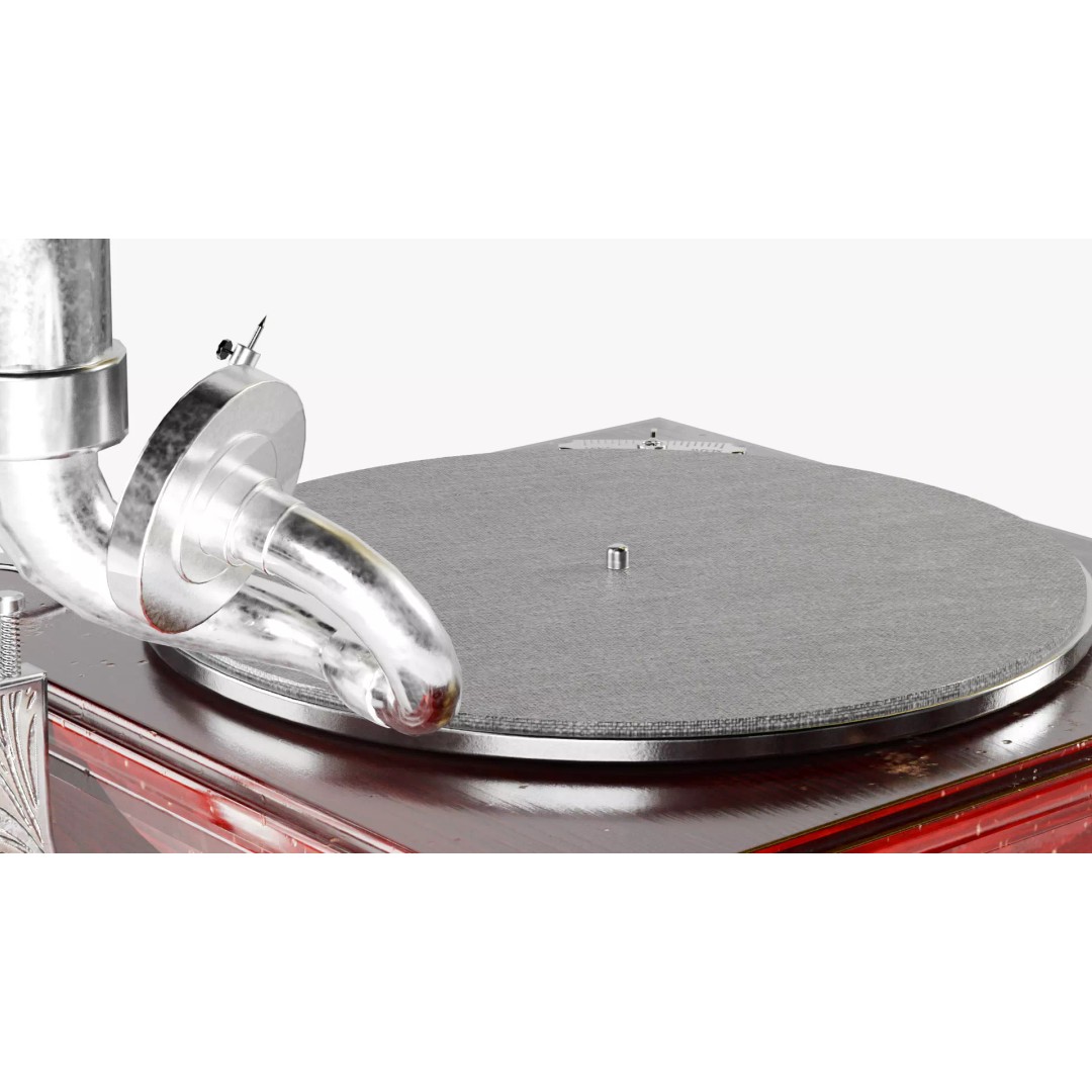 Gramophone 3D Model – Vintage Low Poly Audio Asset, FBX - View 7